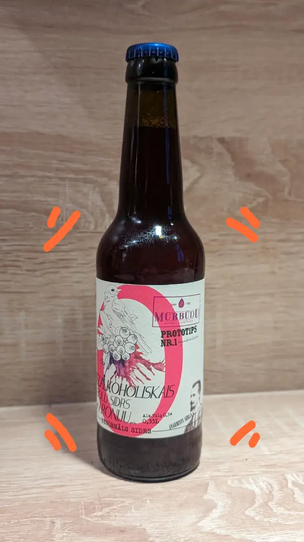Mūrbūdu ābolu sidrs ar aroniju, 0.33L